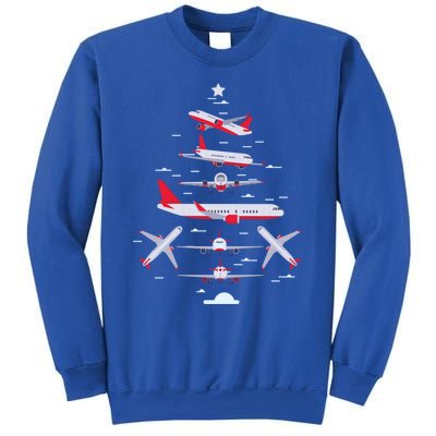 Airplane Christmas Tree Pilot Merry Christmas Xmas Tree Funny Gift Sweatshirt