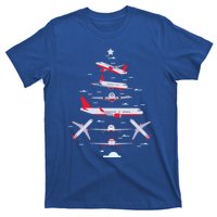 Airplane Christmas Tree Pilot Merry Christmas Xmas Tree Funny Gift T-Shirt