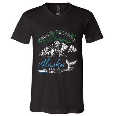 Alaska Cruisin Together Family Cruise North Lights Cruising V-Neck T-Shirt