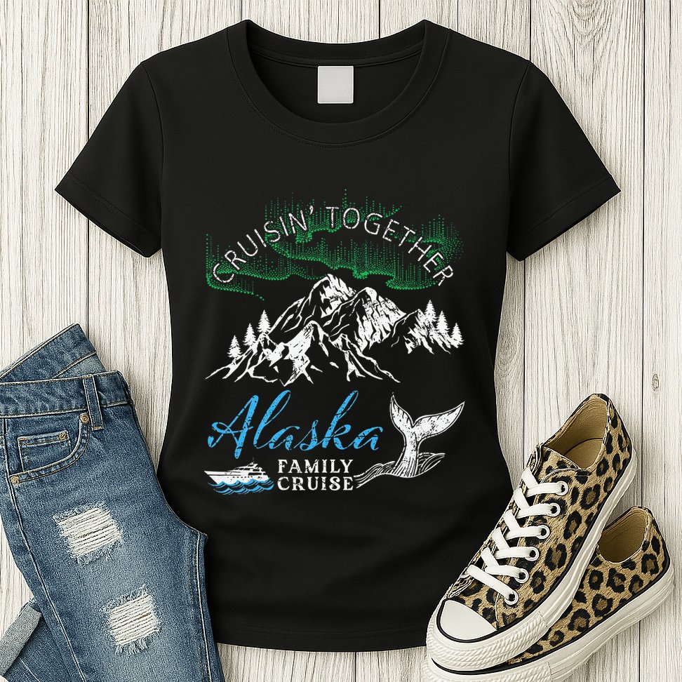 Alaska Cruisin Together Family Cruise North Lights Cruising Womens T-Shirt