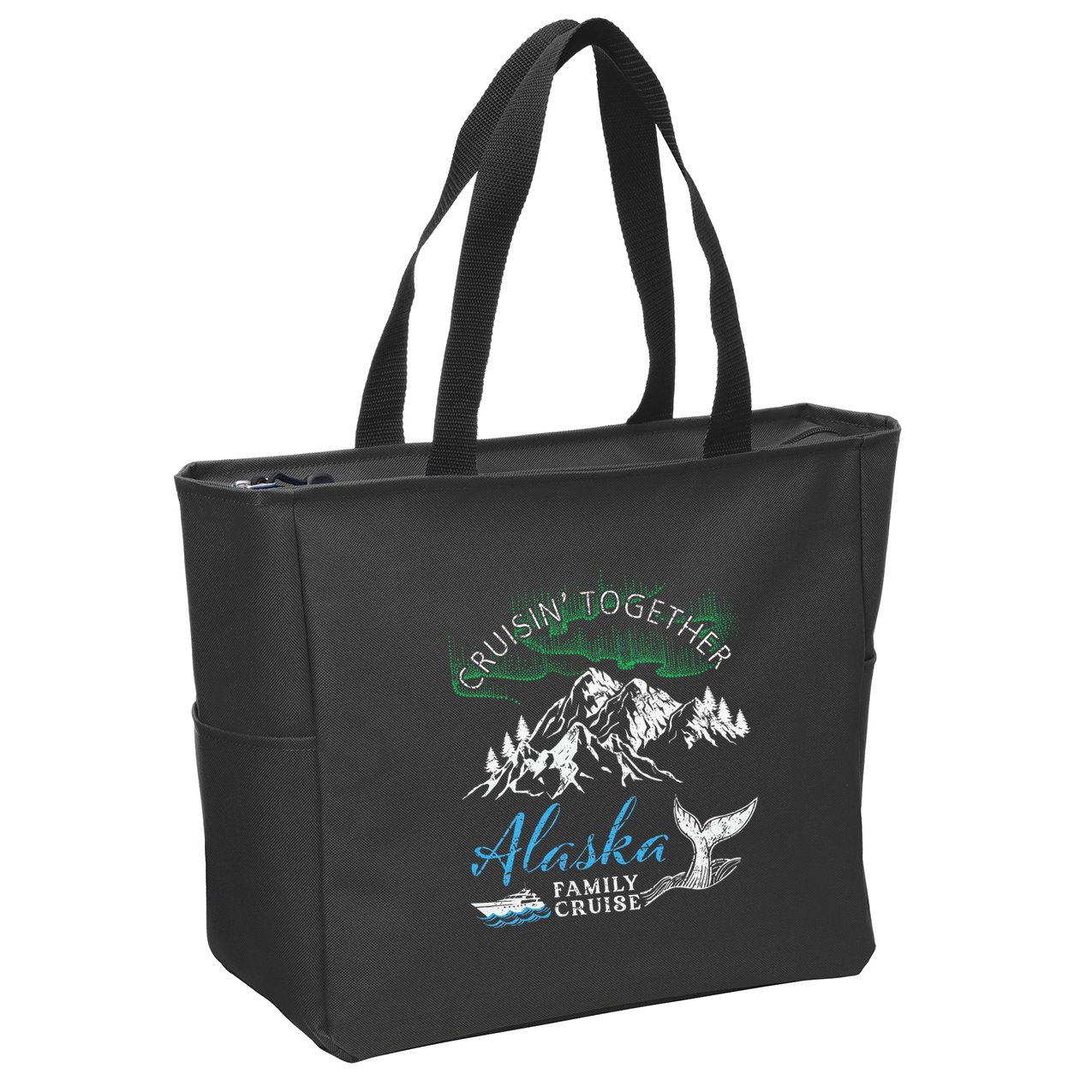 Alaska Cruisin Together Family Cruise North Lights Cruising Zip Tote Bag