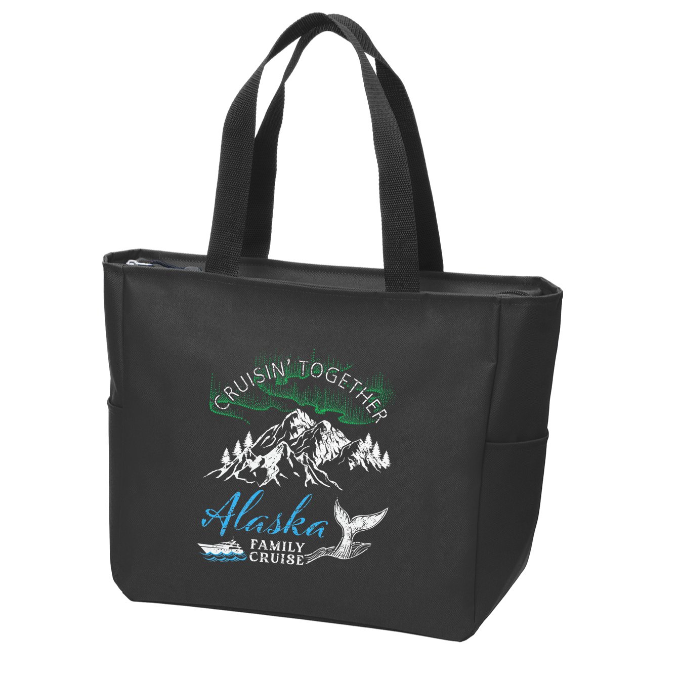 Alaska Cruisin Together Family Cruise North Lights Cruising Zip Tote Bag