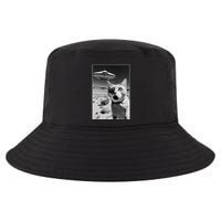 A cat taking a selfie with a ufo spaceship funny pun meme Cool Comfort Performance Bucket Hat