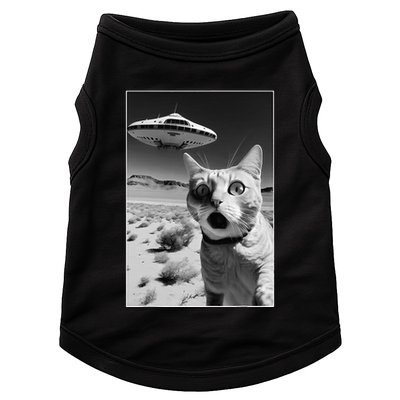 A cat taking a selfie with a ufo spaceship funny pun meme Doggie Tank