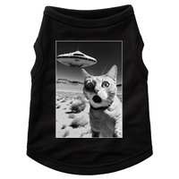 A cat taking a selfie with a ufo spaceship funny pun meme Doggie Tank