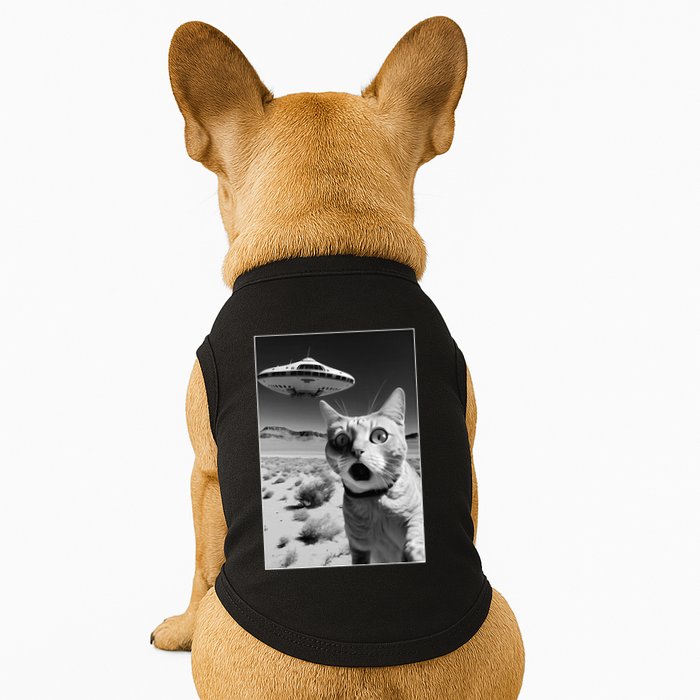 A cat taking a selfie with a ufo spaceship funny pun meme Doggie Tank