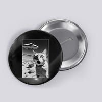 A cat taking a selfie with a ufo spaceship funny pun meme Button
