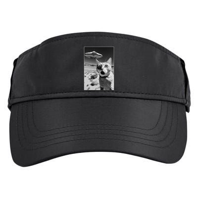 A cat taking a selfie with a ufo spaceship funny pun meme Adult Drive Performance Visor