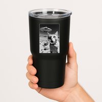 A cat taking a selfie with a ufo spaceship funny pun meme Tumbler