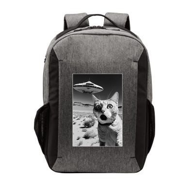 A cat taking a selfie with a ufo spaceship funny pun meme Vector Backpack