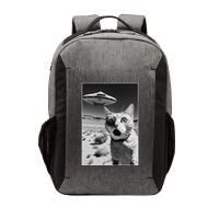 A cat taking a selfie with a ufo spaceship funny pun meme Vector Backpack