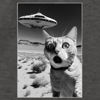 A cat taking a selfie with a ufo spaceship funny pun meme Vector Backpack