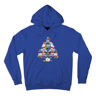 Ambulance Christmas Tree Funny Santa Nurse Doctor Funny Gift Funny Gift Hoodie