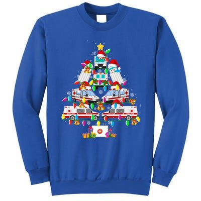 Ambulance Christmas Tree Funny Santa Nurse Doctor Funny Gift Funny Gift Sweatshirt