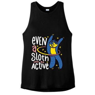 Active Sloth Funny Ladies PosiCharge Tri-Blend Wicking Tank