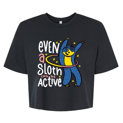 Active Sloth Funny Bella+Canvas Jersey Crop Tee