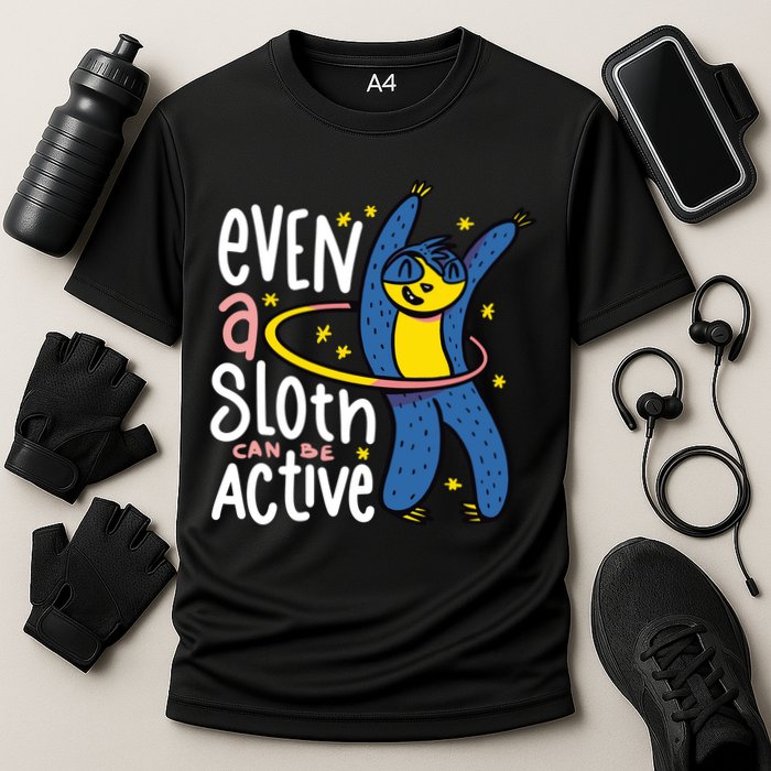 Active Sloth Funny Cooling Performance Crew T-Shirt