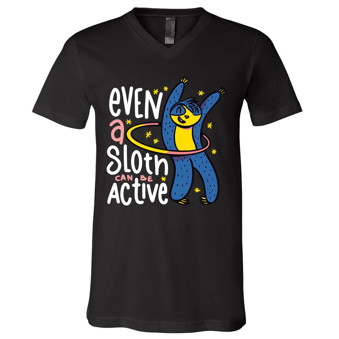 Active Sloth Funny V-Neck T-Shirt