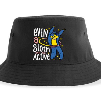 Active Sloth Funny Sustainable Bucket Hat
