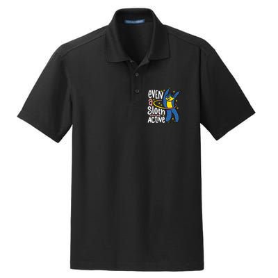 Active Sloth Funny Dry Zone Grid Polo