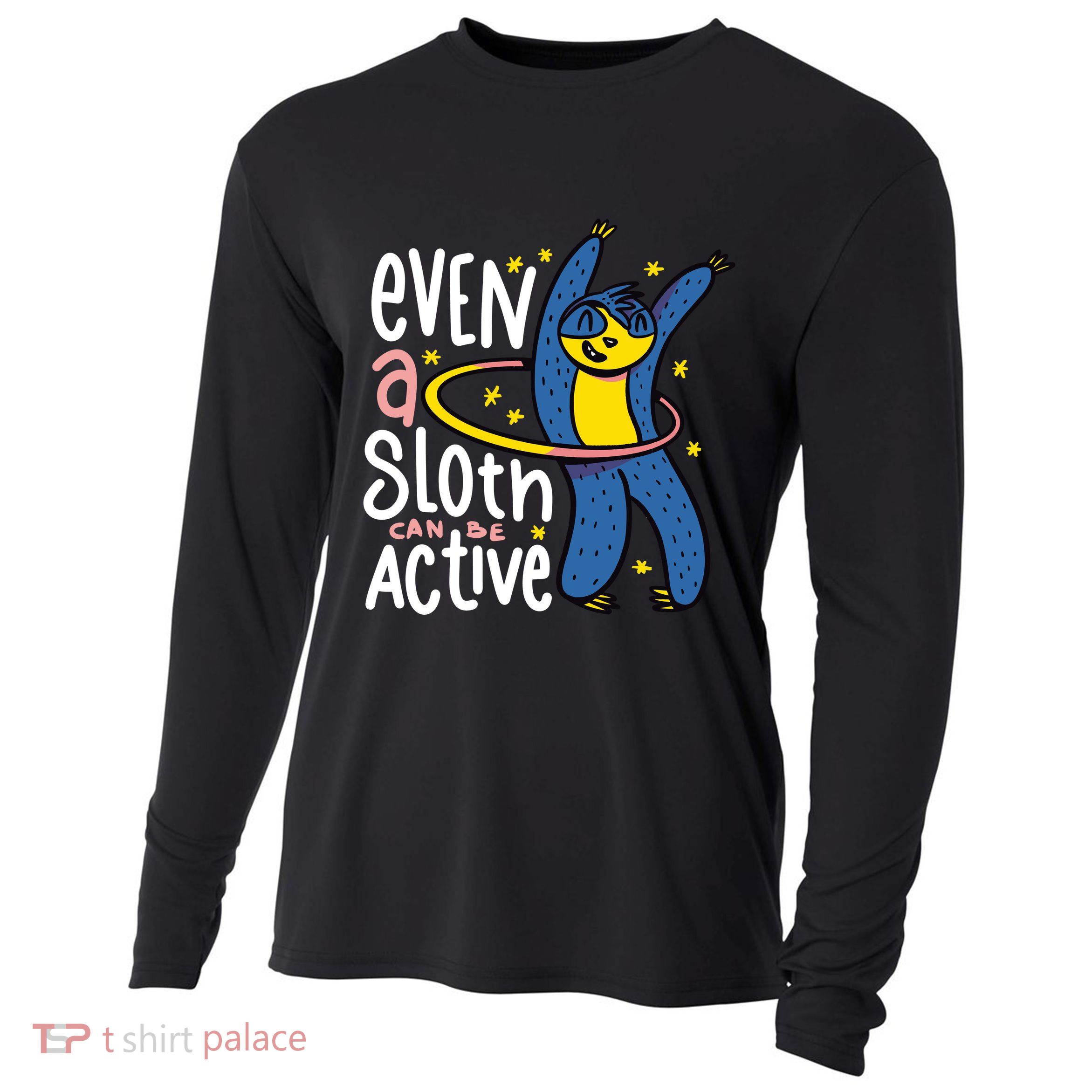 Active Sloth Funny Cooling Performance Long Sleeve Crew