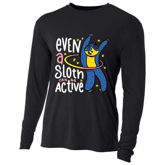 Active Sloth Funny Cooling Performance Long Sleeve Crew