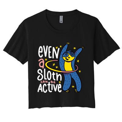 Active Sloth Funny Crop Top