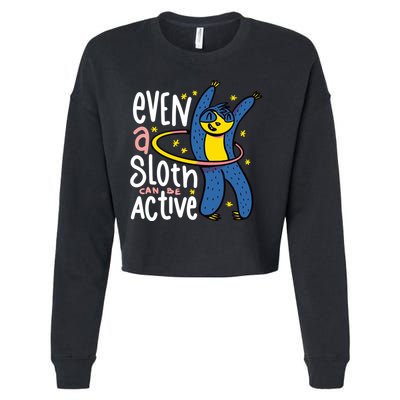 Active Sloth Funny Cropped Pullover Crew