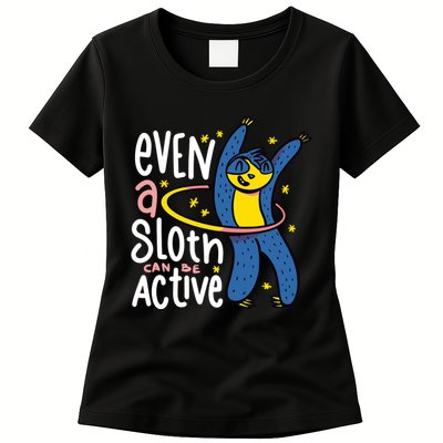 Active Sloth Funny Womens T-Shirt