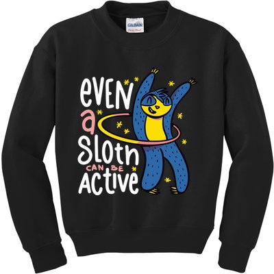 Active Sloth Funny Kids Sweatshirt