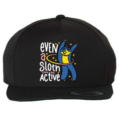 Active Sloth Funny Wool Snapback Cap