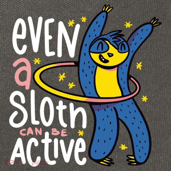 Active Sloth Funny Cotton Canvas Backpack
