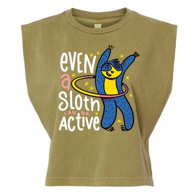 Active Sloth Funny Garment-Dyed Women's Muscle Tee