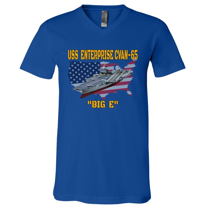 Aircraft Carrier Uss Enterprise Cvancute Gift65 Veterans Day Gift V-Neck T-Shirt