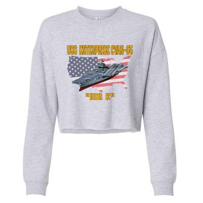 Aircraft Carrier Uss Enterprise Cvancute Gift65 Veterans Day Gift Cropped Pullover Crew