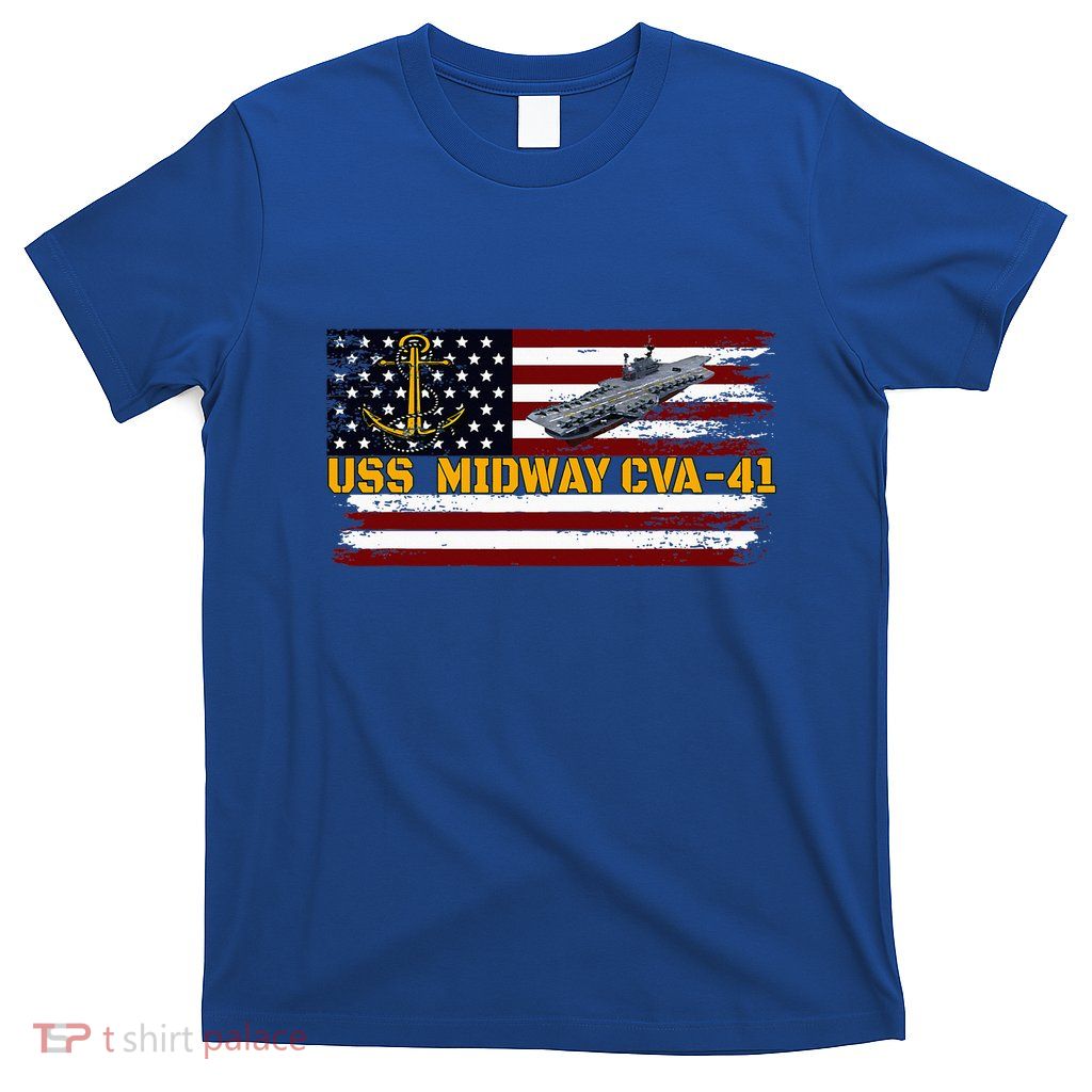 Aircraft Carrier Uss Midway Cva41 Veterans Day FatherS Day T-Shirt