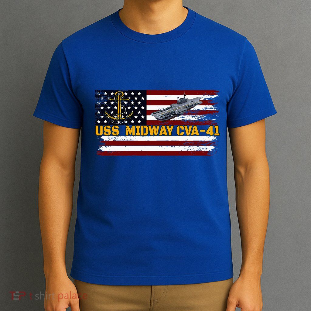 Aircraft Carrier Uss Midway Cva41 Veterans Day FatherS Day T-Shirt