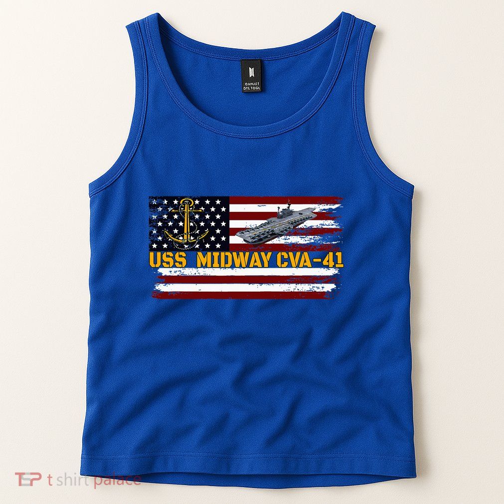 Aircraft Carrier Uss Midway Cva41 Veterans Day FatherS Day Tank Top