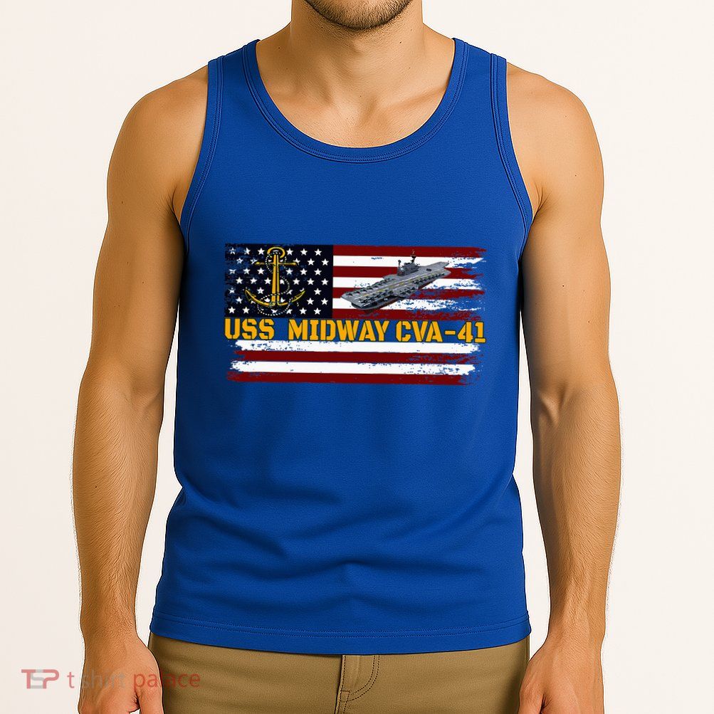 Aircraft Carrier Uss Midway Cva41 Veterans Day FatherS Day Tank Top