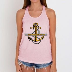 Aircraft Carrier Uss Forrestal Cvagift59 Veterans Day Grandpa Gift Women's Knotted Racerback Tank