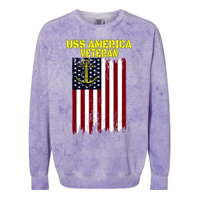 Aircraft Carrier Uss America Cvcute Gift66 Cvacute Gift66 Veteran's Day Meaningf Colorblast Crewneck Sweatshirt