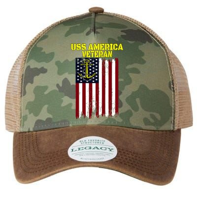 Aircraft Carrier Uss America Cvcute Gift66 Cvacute Gift66 Veteran's Day Meaningf Legacy Tie Dye Trucker Hat