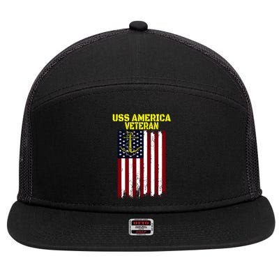 Aircraft Carrier Uss America Cvcute Gift66 Cvacute Gift66 Veteran's Day Meaningf 7 Panel Mesh Trucker Snapback Hat