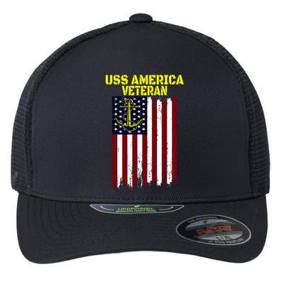 Aircraft Carrier Uss America Cvcute Gift66 Cvacute Gift66 Veteran's Day Meaningf Flexfit Unipanel Trucker Cap