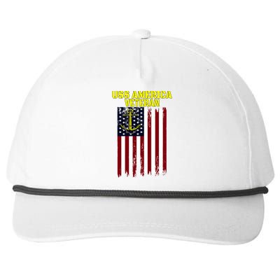 Aircraft Carrier Uss America Cvcute Gift66 Cvacute Gift66 Veteran's Day Meaningf Snapback Five-Panel Rope Hat