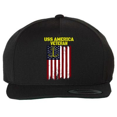 Aircraft Carrier Uss America Cvcute Gift66 Cvacute Gift66 Veteran's Day Meaningf Wool Snapback Cap