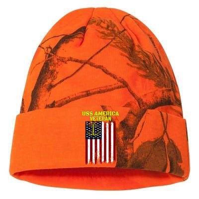 Aircraft Carrier Uss America Cvcute Gift66 Cvacute Gift66 Veteran's Day Meaningf Kati Licensed 12" Camo Beanie