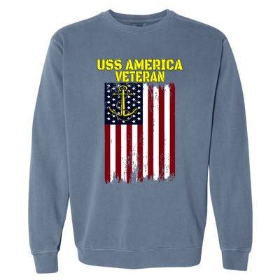 Aircraft Carrier Uss America Cvcute Gift66 Cvacute Gift66 Veteran's Day Meaningf Garment-Dyed Sweatshirt