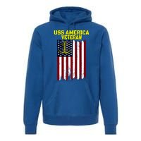 Aircraft Carrier Uss America Cvcute Gift66 Cvacute Gift66 Veteran's Day Meaningf Premium Hoodie