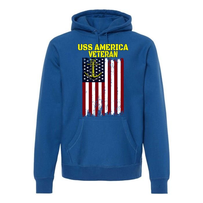 Aircraft Carrier Uss America Cvcute Gift66 Cvacute Gift66 Veteran's Day Meaningf Premium Hoodie